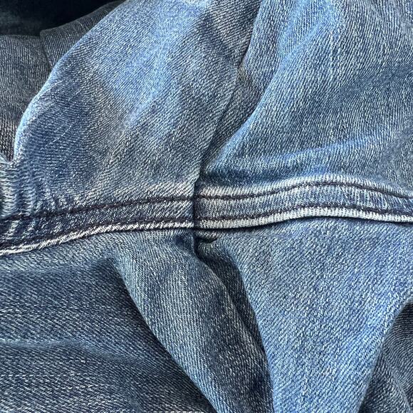 Spanx Denim Jeans Kick Flare Pull On Medium Blue Wash Women's Sz L 20541R Pants - Picture 7 of 11